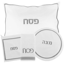Waterdale Leather Pesach Set Hotel Style White / Silver