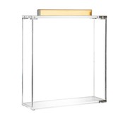 Quadratische Matzah-Box aus Metall, Lucite, goldfarben