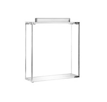 Metal Lucite Square Matzah Box Silver