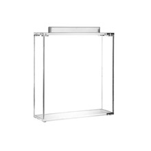 Quadratische Matzah-Box aus Metall, Lucite, Silber