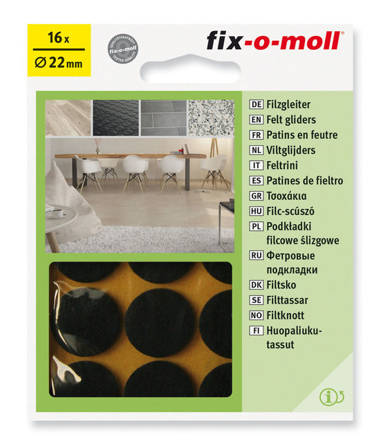 Fix-o-Moll Parquet Gliders (16pcs) 22mm