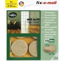 Fix-O-Moll Big Duo Parquet Gliders Self Adhesive (Beige) 35mm