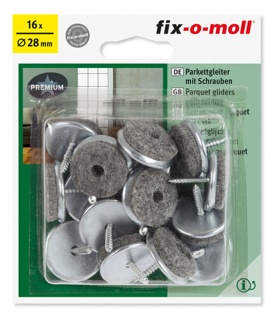 Fix-o-moll Parkgleiter mit Schroeven 28mm