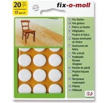 Fix-o-moll Viltglijders 17mm Wit