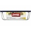 Pyrex Pyrex® 11-cup Rechthoekige Glazen Schaal met Blauw Deksel