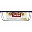 Pyrex Pyrex® rechteckiger Frischhaltebehälter aus Glas für 11 Tassen mit blauem Deckel