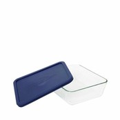 Pyrex® 11-cup Rectangular Glass Food Storage Container with Blue Lid
