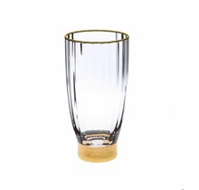 Straight Line Wine Glasses W/Gold P6