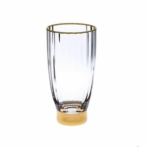 Straight Line Wijnglas met Goud 6 St.