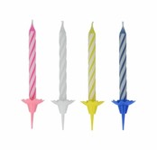 Bougies d'anniversaire Metaltex 24 pièces + 12 supports