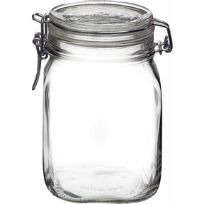 Bormiolli Fido Jar With Clips 1L Square