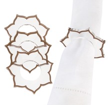 Lucite-Blütenblatt-Serviettenring mit Goldrand P4