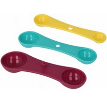 Metaltex 3pcs Colorful Double Measuring Spoons - Set of 3 - Dual Sides for Kitchen Cooking/ Baking (6 measurements)