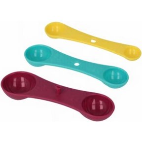 Metaltex 3pcs cuillères à mesurer doubles colorées - Ensemble de 3