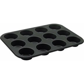 Forme à 12 muffins noir métallisé