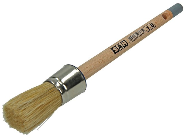 Verfborstel Rond Hout 16"