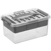 Sunware Q-line Multi Storage Box  With insert - 6L - Transparant Metaal