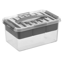 Sunware Q-line Multi Storage Box  With insert - 6L - Transparant Metaal