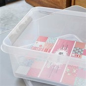 Boîte de Rangement Q-line 18L Transparent Métallique