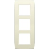 Niko Dreifach-Abdeckplatte, vertikal, Original, 60 mm Achsabstand, cremefarben