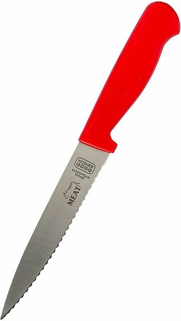 Couteau casher-viande rouge 4"