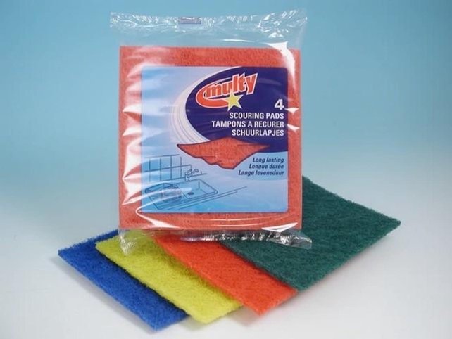 Multy 4 Schuurlappen Gekleurd