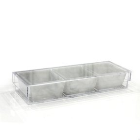 Rectangle Sectional, Marble Base, 3 Marble Dip Holders (set of 3)