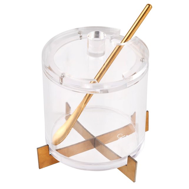 Waterdale Honey Dish Metal Lucite Gold