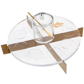 Simanim Plate Metal Lucite Gold