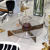 Waterdale Simanim Plate Metal Lucite Gold