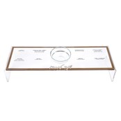 Waterdale Simanim Tray 12"x4"x2" Stands Over Plate Gold (Includes Glass Honey Dish Insert)