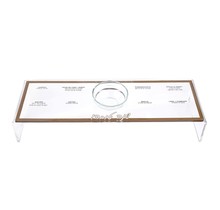 Waterdale Set of Four Simanim Tray 12"x4"x2" Stands Over Plate Gold (Includes Glass Honey Dish Insert)