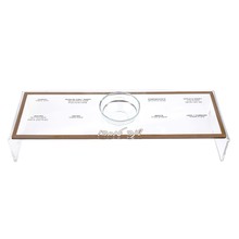 Waterdale Simanim Tray 12"x4"x2" Stands Over Plate Gold (Includes Glass Honey Dish Insert)