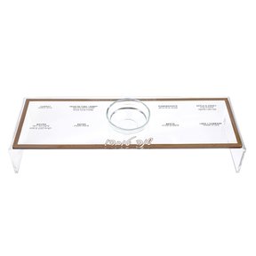 Waterdale Set of Four Simanim Tray 12"x4"x2" Stands Over Plate Gold (Includes Glass Honey Dish Insert)