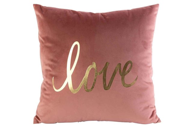 Kissen Love Pink 40x40xh10cm Samt