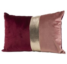 Cushion Gold Burgundy 41x29xh15cm Velvet