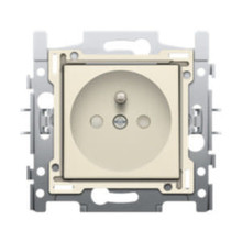 Socket outlet with pin earthing - Cream