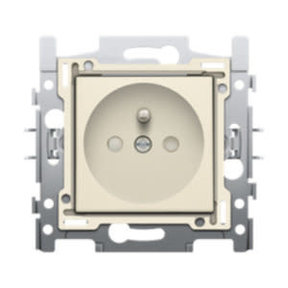 Socket outlet with pin earthing - Cream