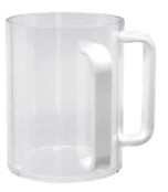 Tasse de lavage transparente Kingzak - Poignées blanches