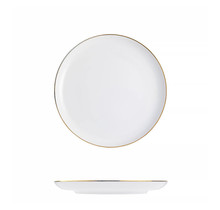 Mesapozelan White Elegant Plate with Gold Edge Ø19cm