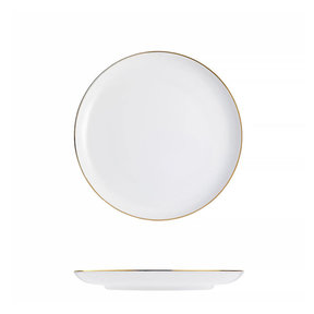 White Elegant Plate with Gold Edge Ø19cm