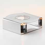 Poêle Bohemia Inox avec bougie chauffe-plat