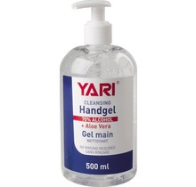 Yari Hand Sanitiser With Pump + Aloe Vera   70% Alcohol 500 ml