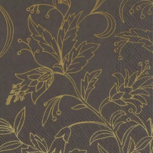 Serviettes IHR Fleur Dorée Marron