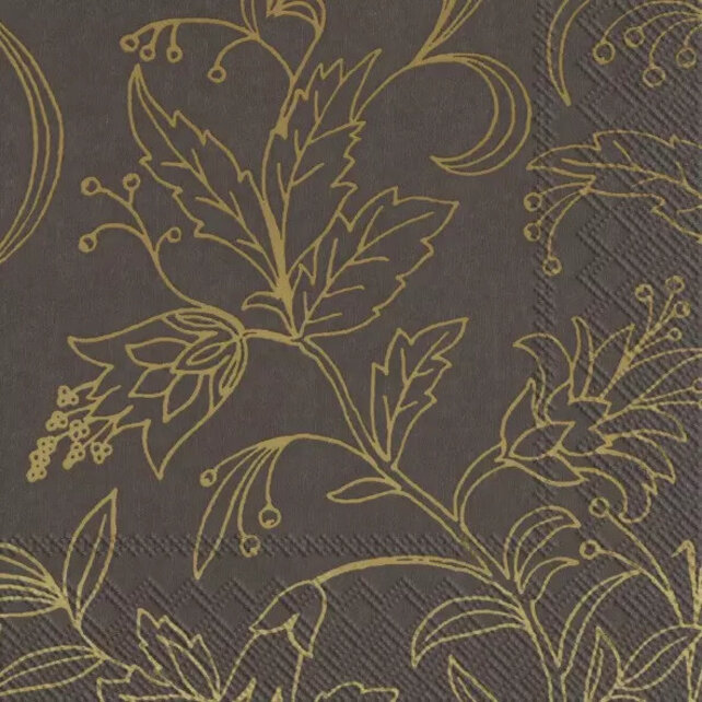 IHR Napkins Golden Flower Brown