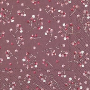 IHR Napkins WINTER BERRIES red