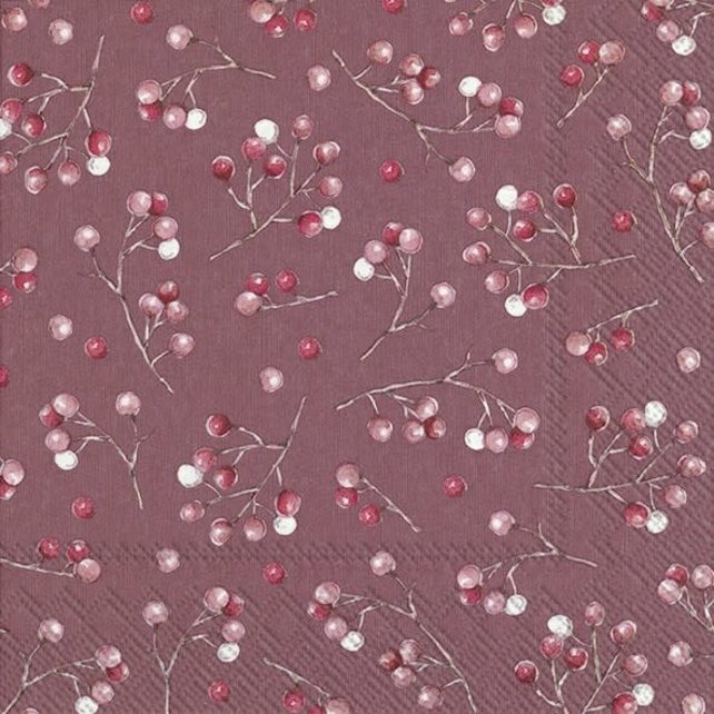 IHR Servietten WINTER BERRIES red