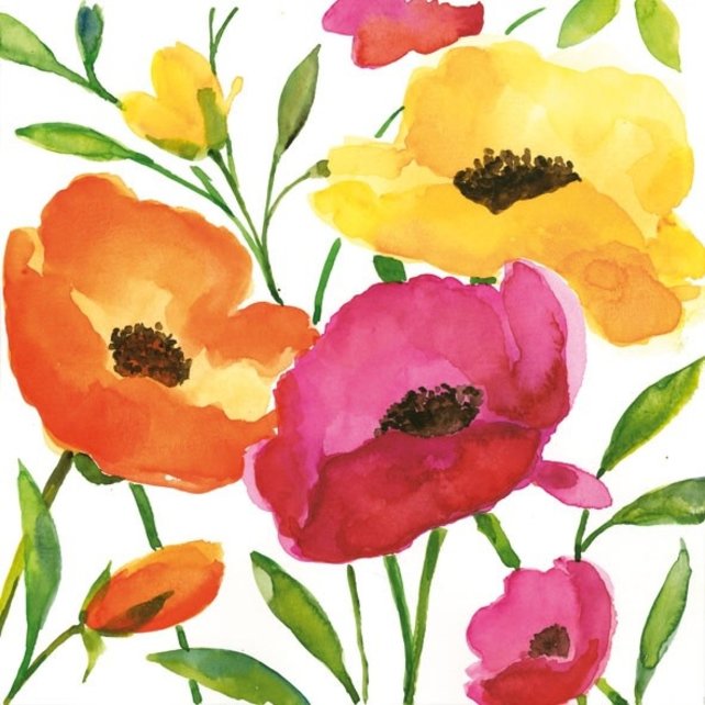 Ambiente Napkins Aquarell Poppy