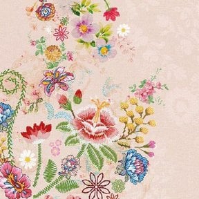 Serviettes Ambiente Broderie Fleurs Rose