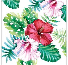 Ambiente Servietten Hibiskusblüten weiß